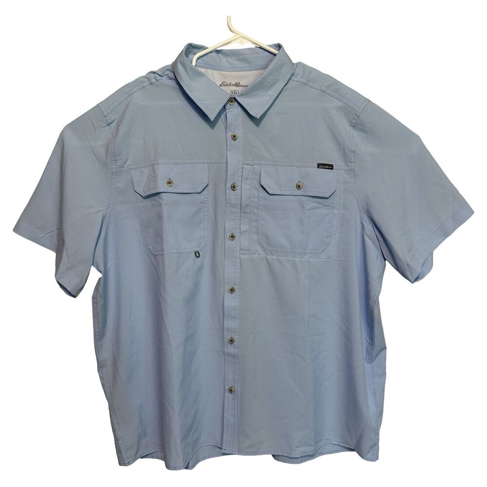 Eddie Bauer Men’s XXL‎ Shirt Light Blue Vented Fishing Hiking Outdoors New